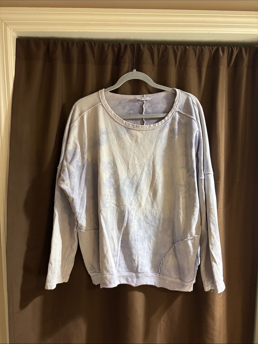 Women’s Oversized Light Lavender Tie-Dye Pullover Sweatshirt